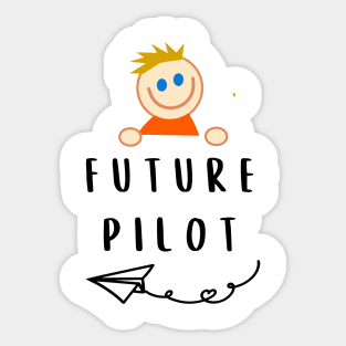 Future Pilot Boy Sticker